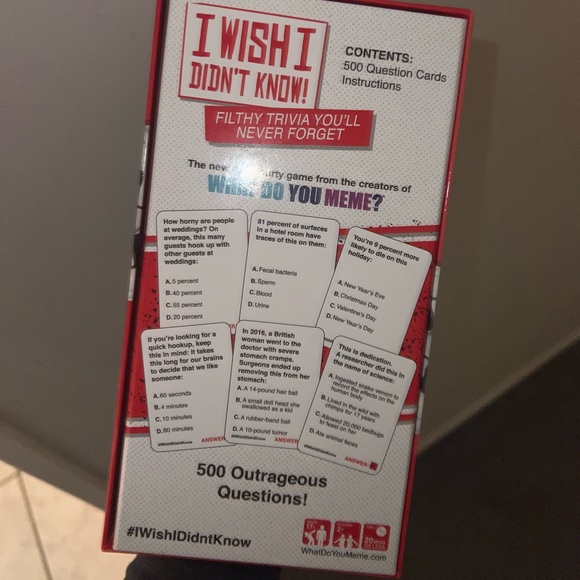 Trivia Card Game “I wish I didn’t know” - Picture 2 of 6